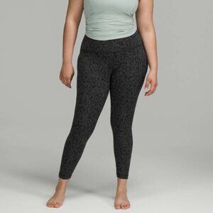 Women Lululemon Align High-Rise Pant 25" Intertwined Camo Deep Coal Multi Sz 10